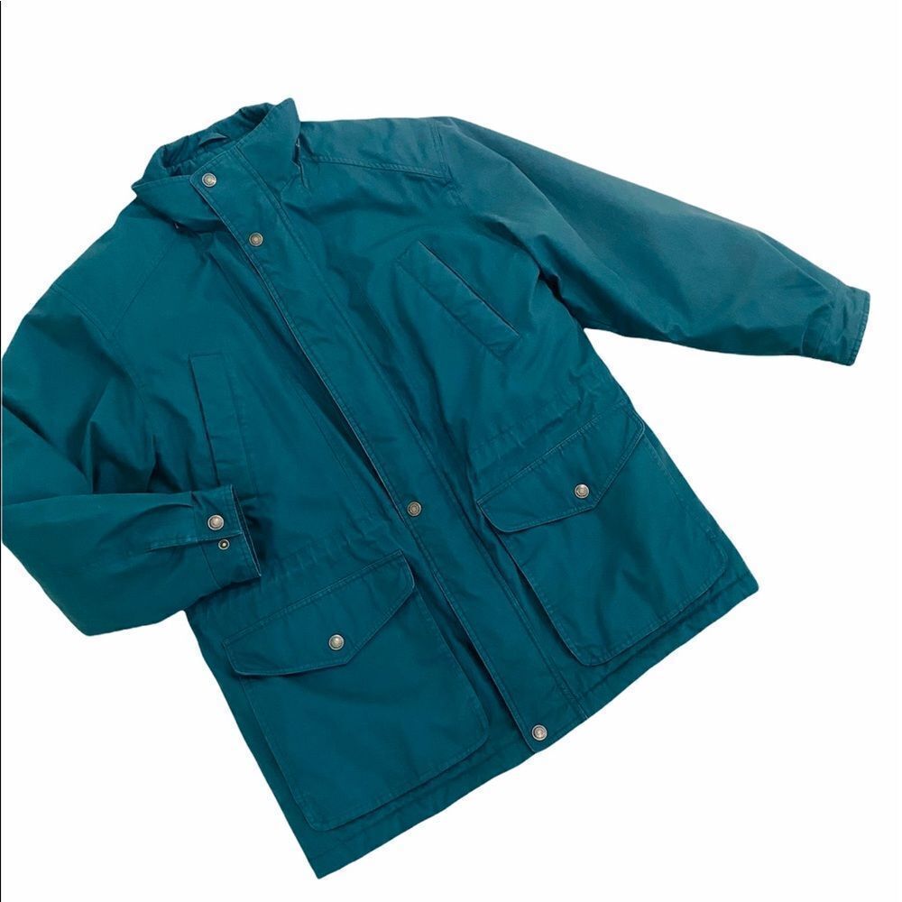 Men’s Trail’s End green/navy parka zip up jacket sz medium